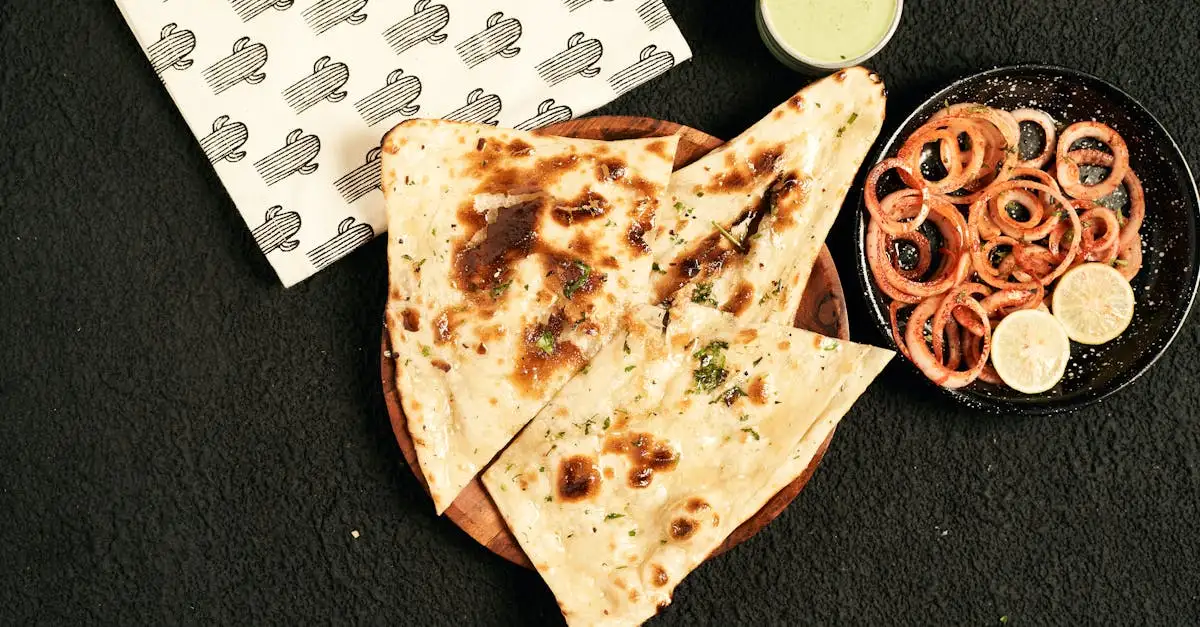 Naan brood gerecht